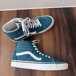 Women’s Vans Teal and White High-Top Sneakers Size 8